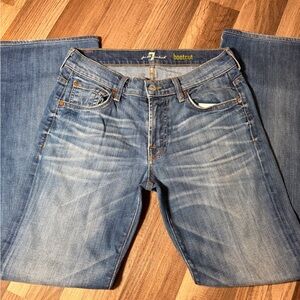 7 For All Mankind Faded Blue Bootcut Jeans